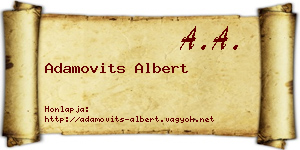 Adamovits Albert névjegykártya
